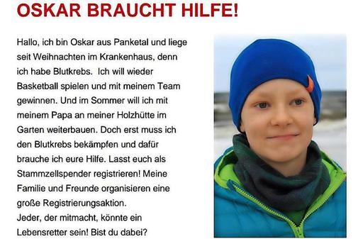 Oskar braucht einen Stammzellspender